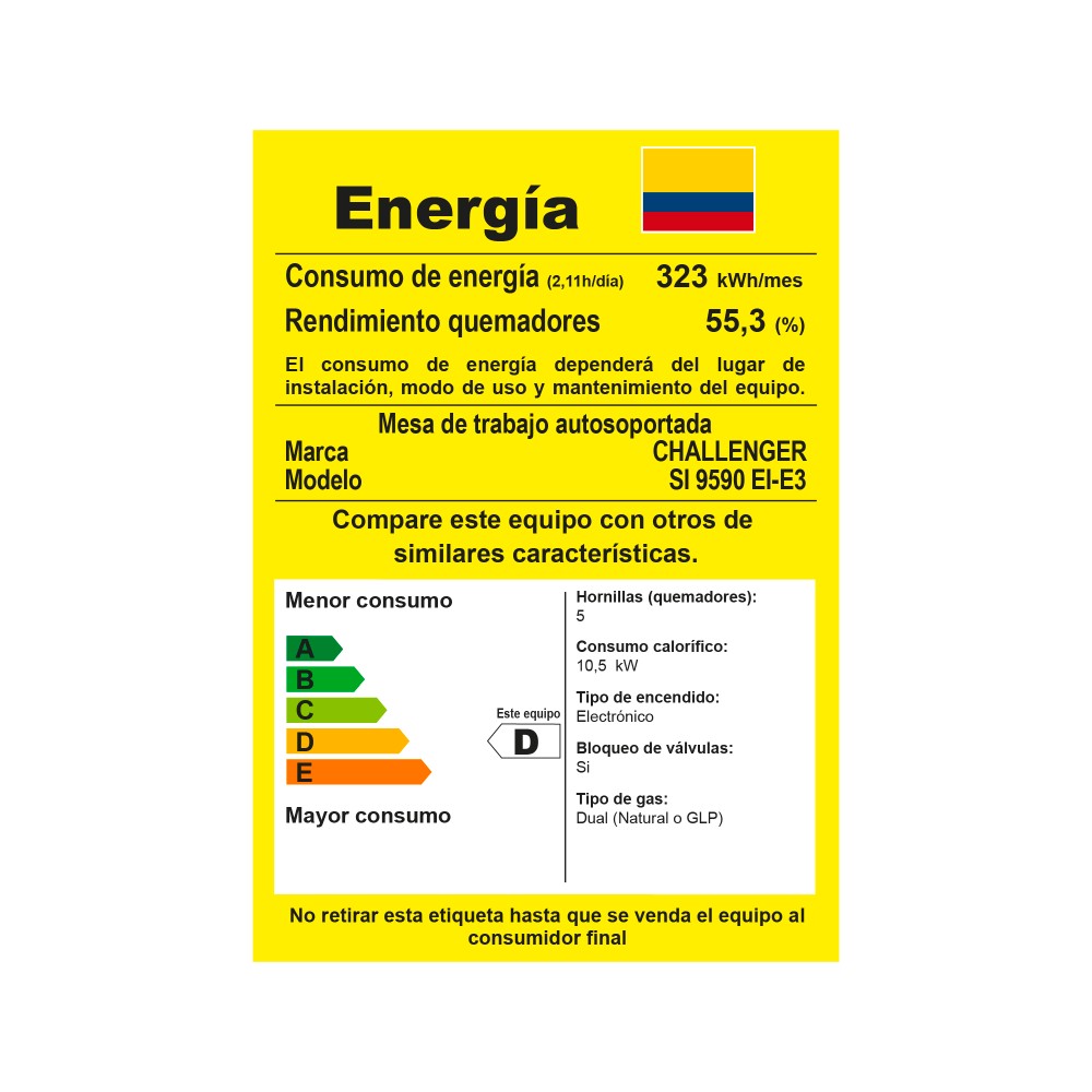 Estufa  Autosoportada  Challenger  90cm  Isola 9590