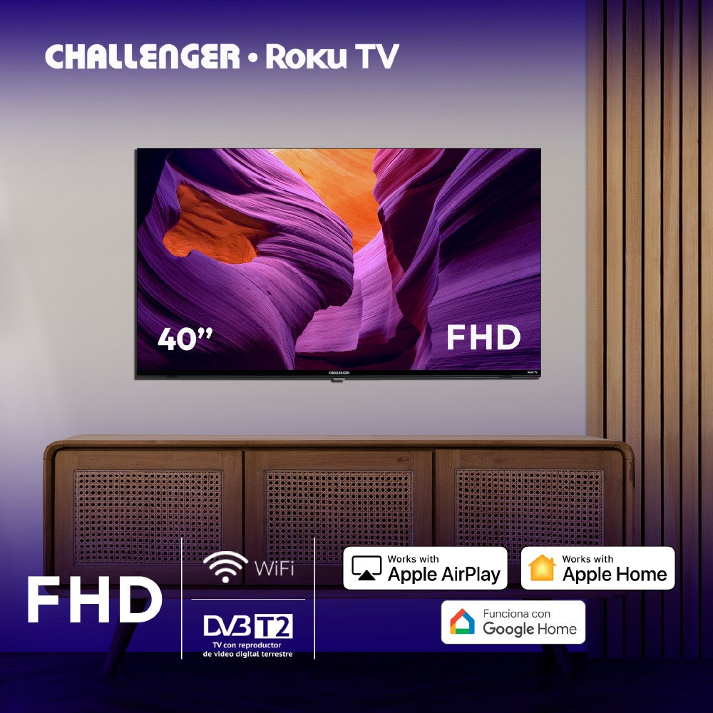 Televisor 40 Pulgadas Fhd Roku Challenger 40kr14