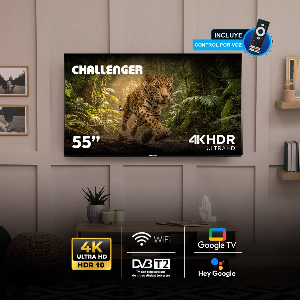 Televisor 55 Pulgadas LED Google TV  Challenger  UHD 55TG2770 BT