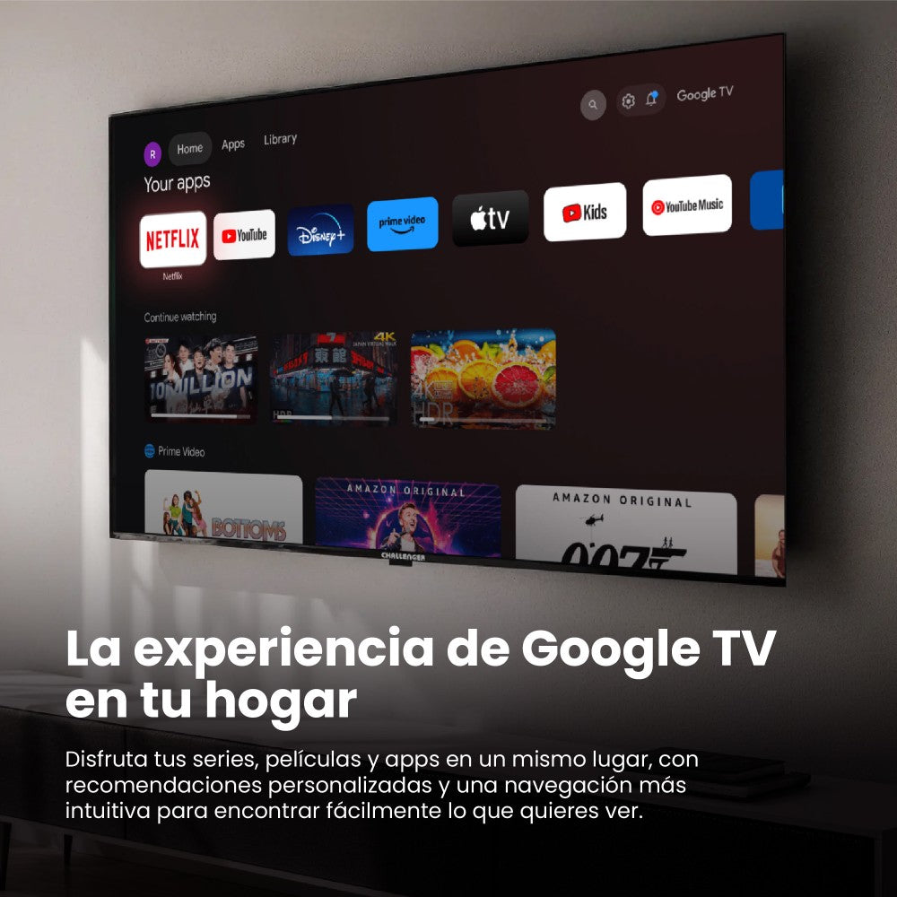 Televisor 55 Pulgadas LED Google TV  Challenger  UHD 55TG2770 BT