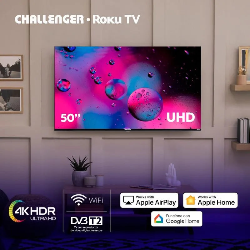 Televisor 50 Pulgadas Uhd Roku Challenger 50kr15