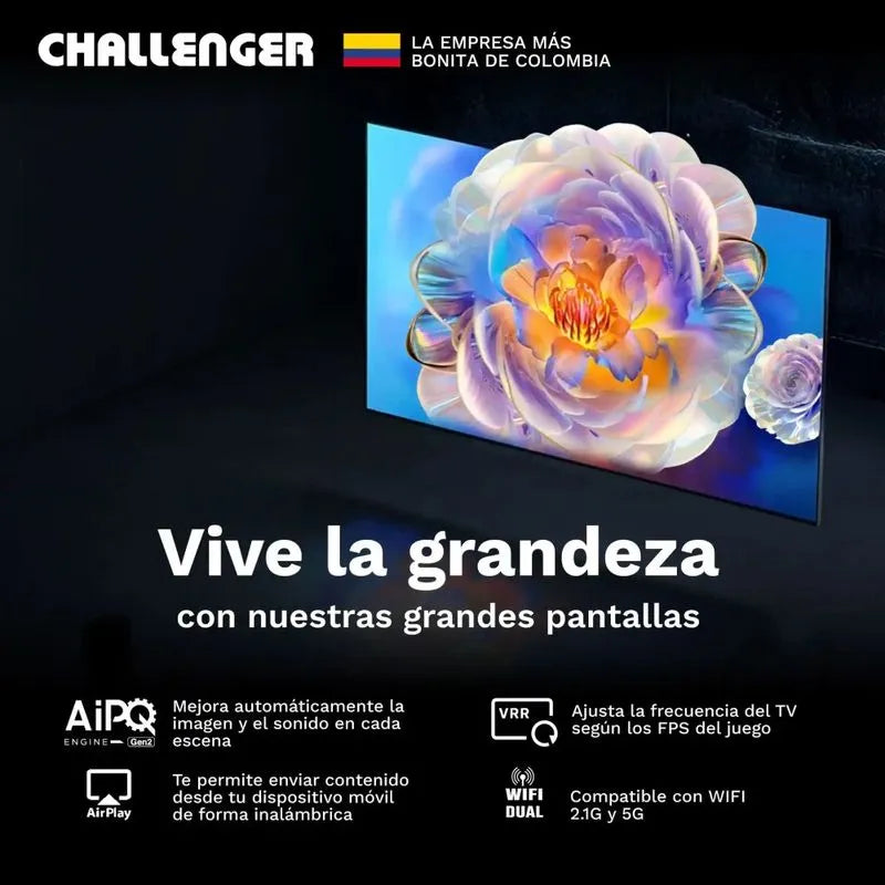 Televisor 75 Pulgadas Qled Google Gaming Challenger 75tg4770