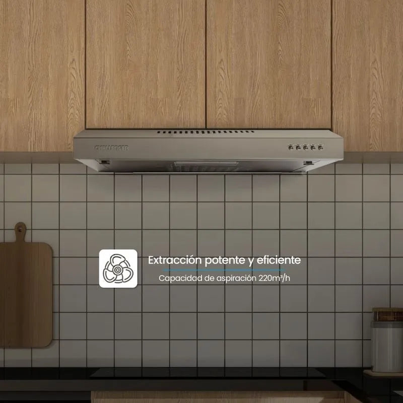 Campana Horizontal Negra 60cm 3 Velocidades Challenger Cx4310
