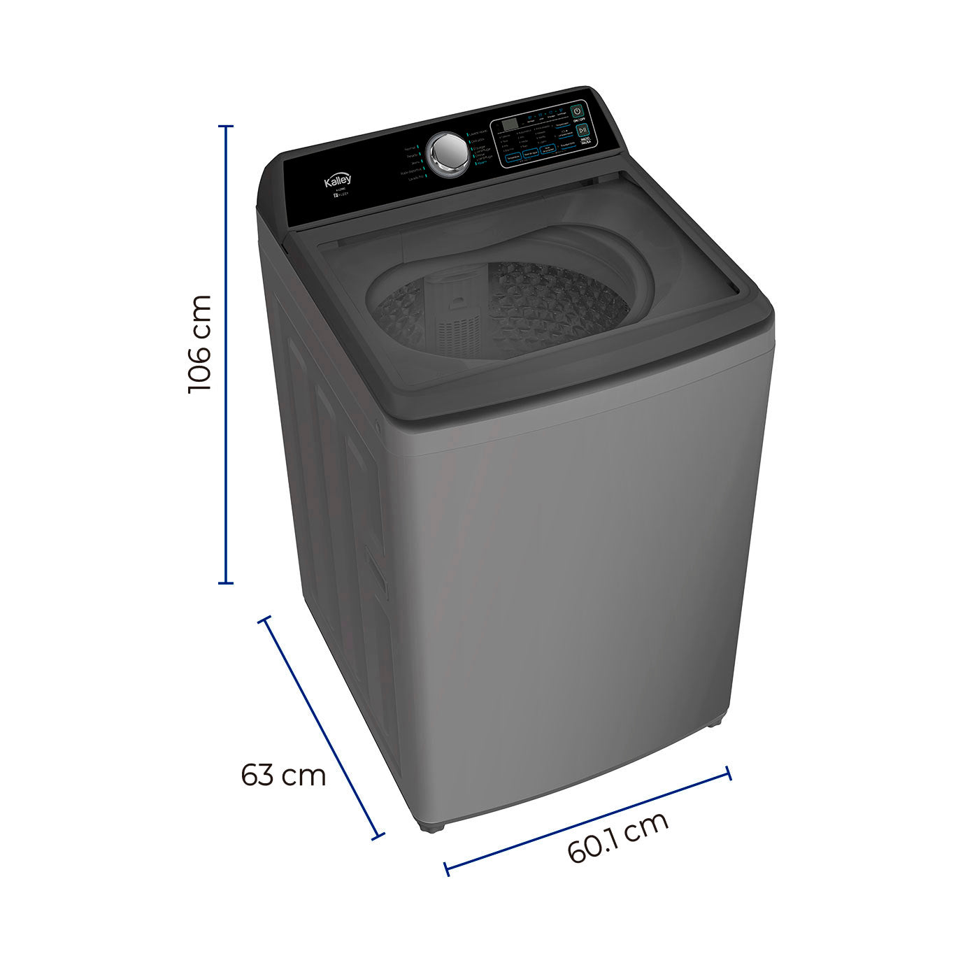 Lavadora Kalley Cs18kg K-Ld18g2, Gris