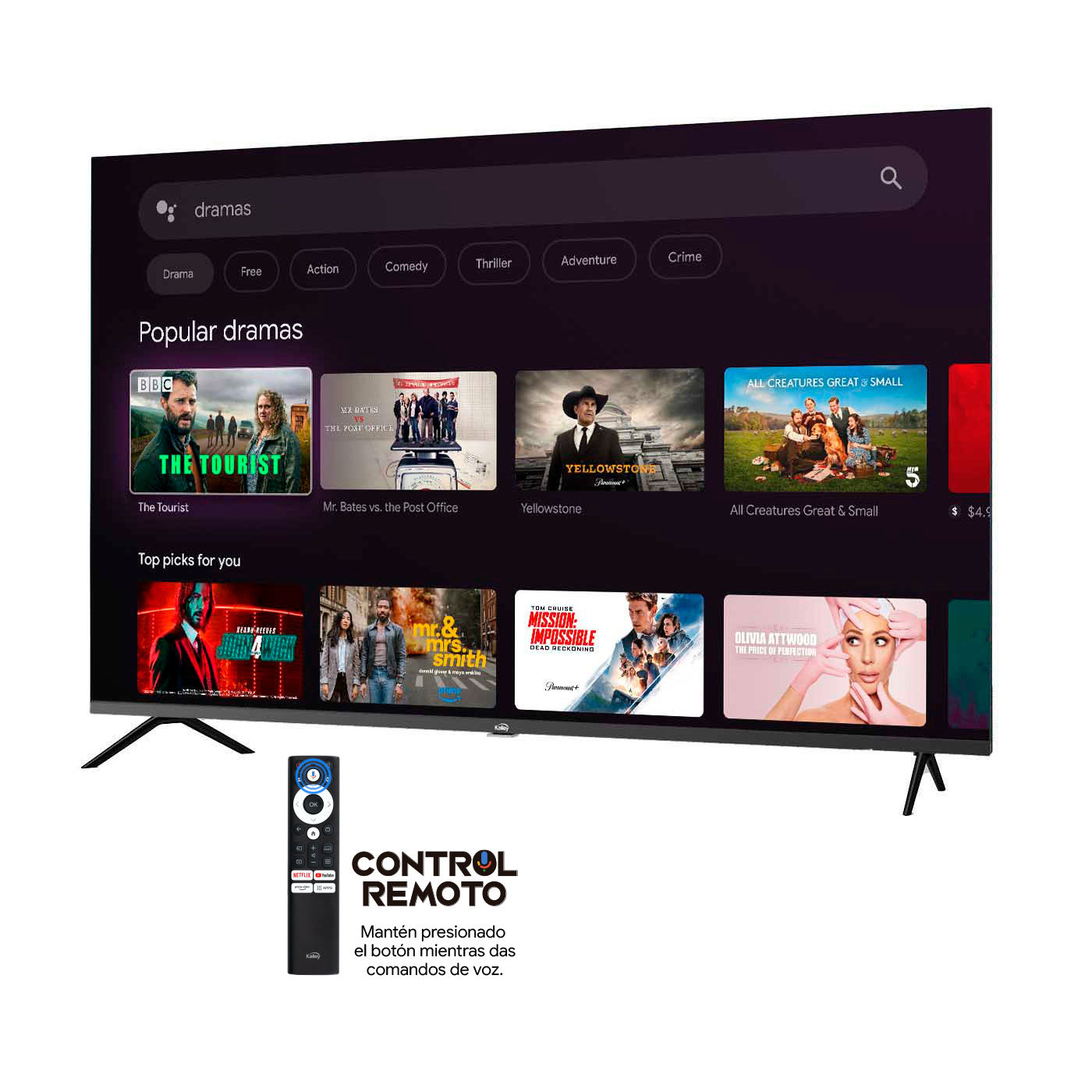 Televisor Kalley 58 Pulgadas 58gq400a 4K UHD, Negro