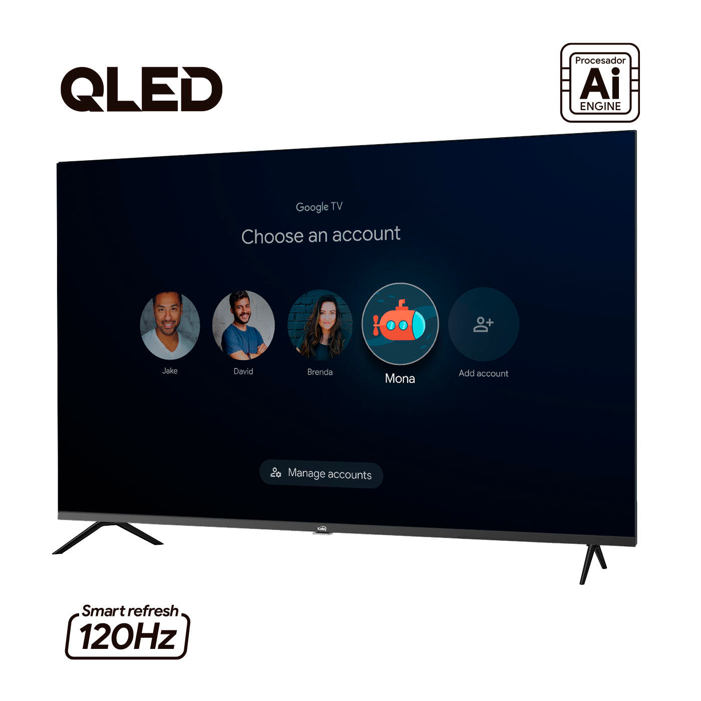 Televisor Kalley 58 Pulgadas 58gq400a 4K UHD, Negro
