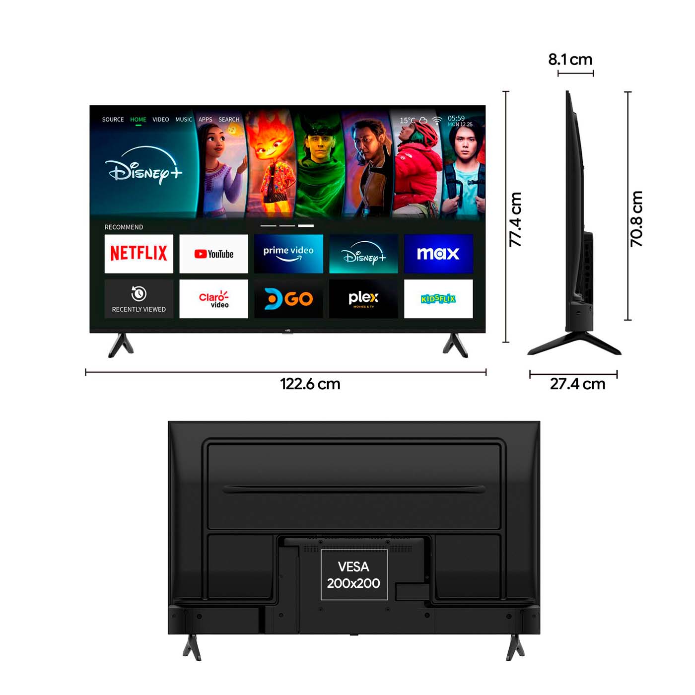 Televisor KALLEY 55 Pulgadas SB300, Incluye GRATIS Roku Express