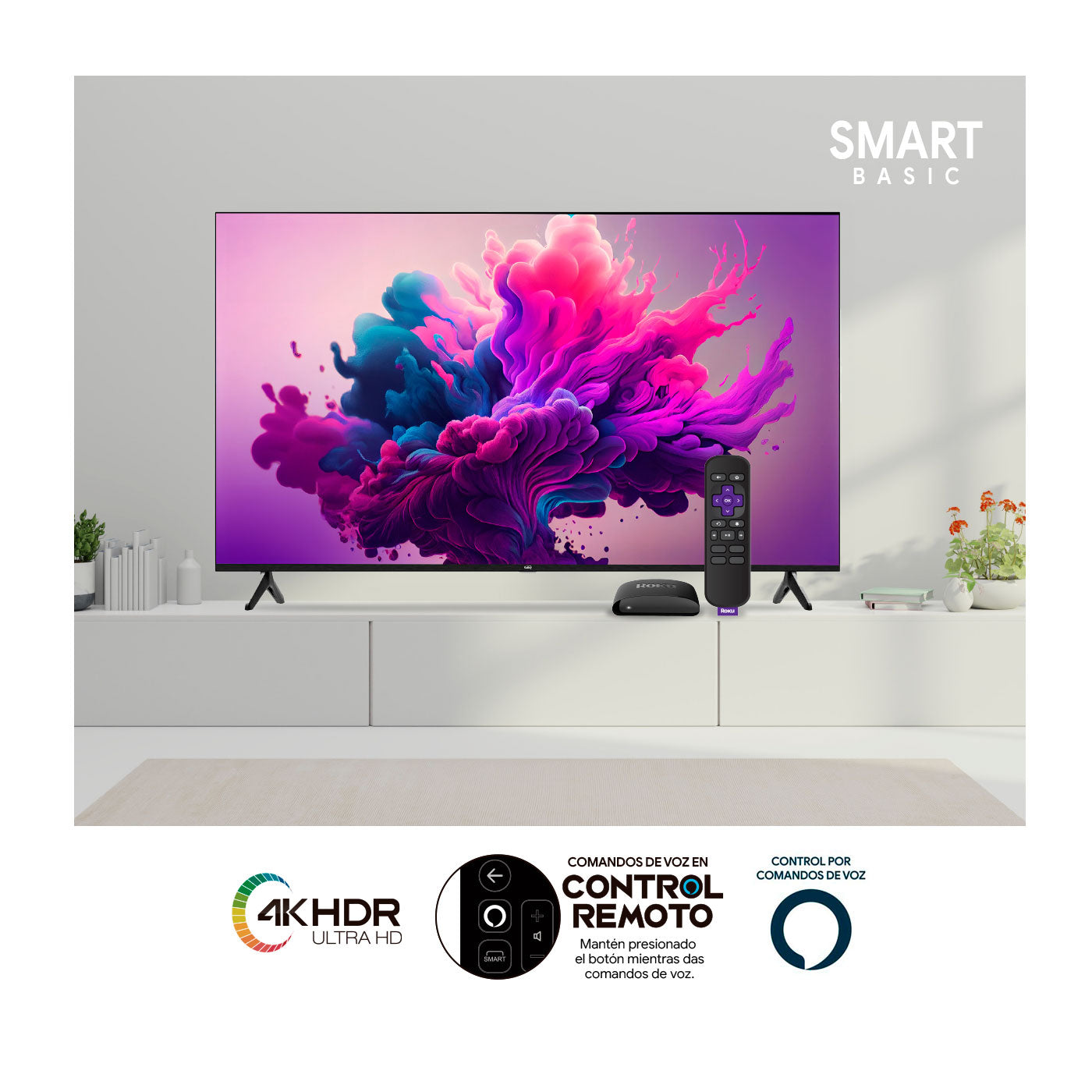 Televisor KALLEY 55 Pulgadas SB300, Incluye GRATIS Roku Express