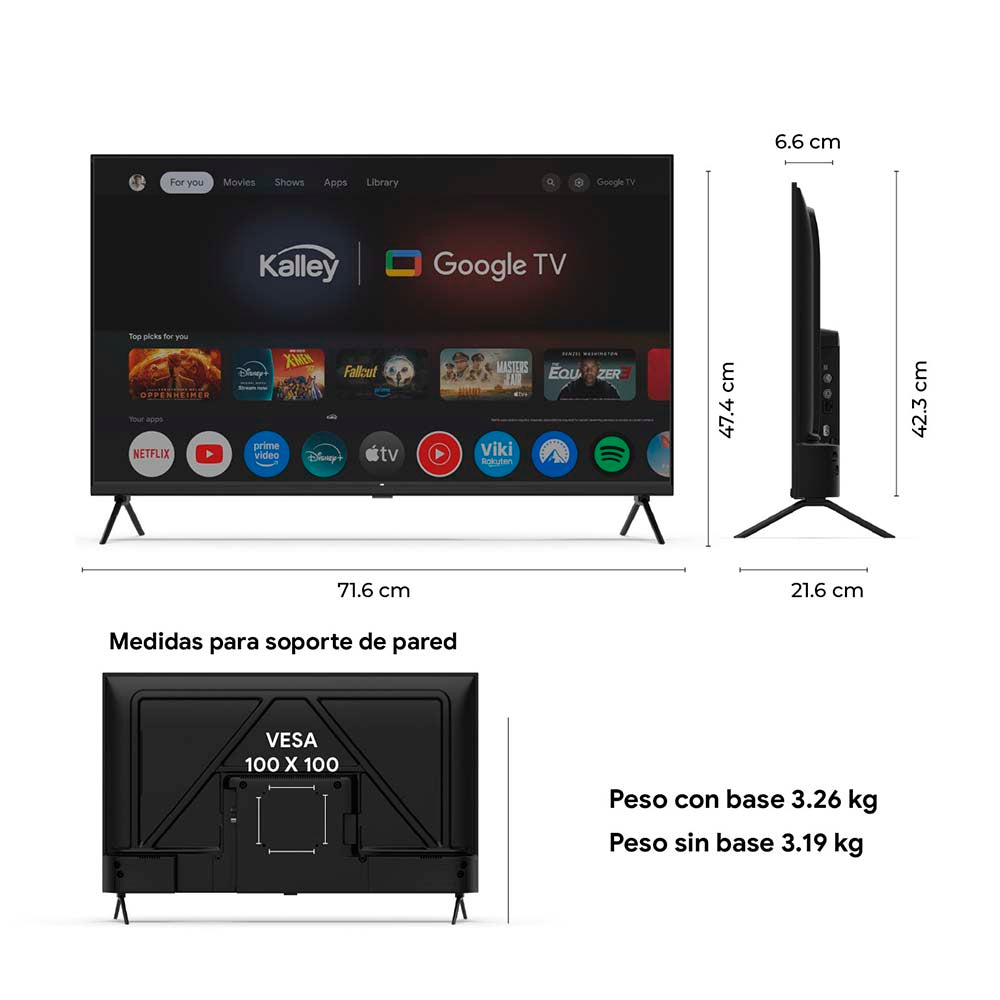 Televisor KALLEY 32 Pulgadas QLED FHD Smart TV Google 32GQ200