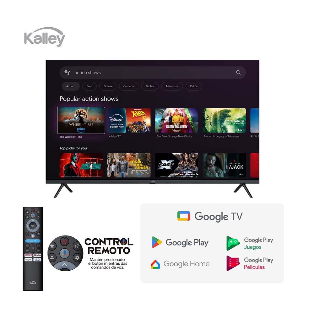 Televisor Kalley 43 Pulgadas Max LED 4K-UHD Smart TV Google 43g315