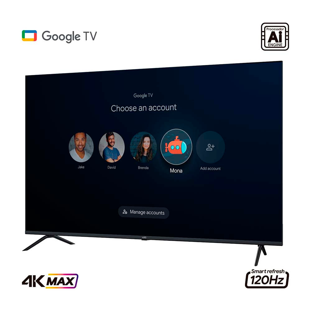 Televisor Kalley 43 Pulgadas Max LED 4K-UHD Smart TV Google 43g315