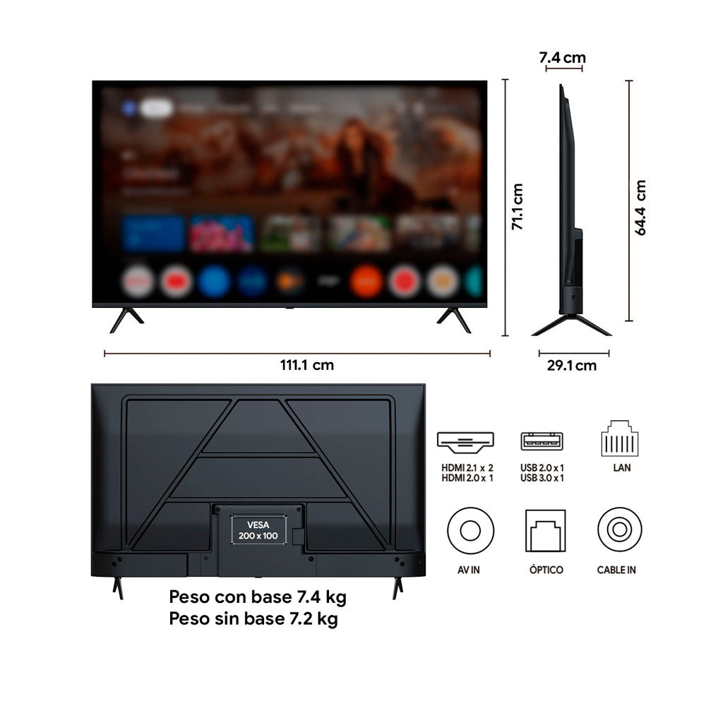Televisor KALLEY 50 Pulgadas Max Led 4K-UHD Smart TV Google 50G315