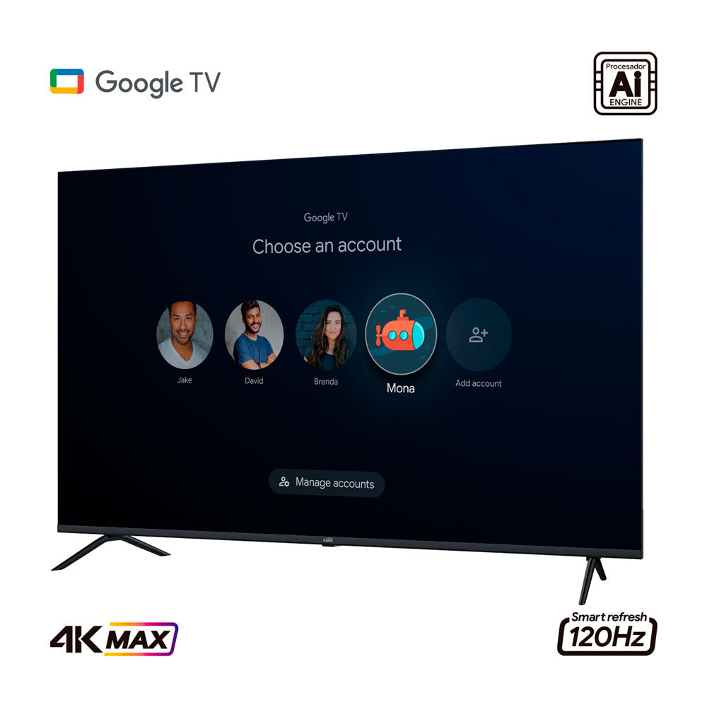 Televisor KALLEY 55 Pulgadas Max Led 4K-UHD Smart TV Google 55G315