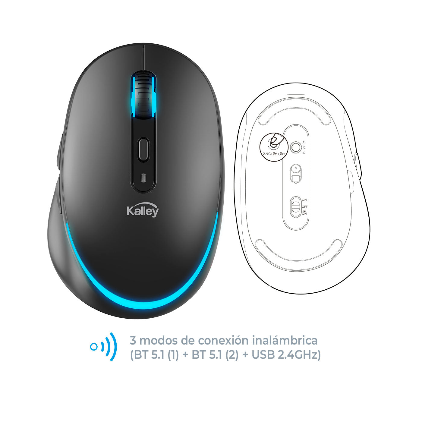 Mouse Recargable Negro