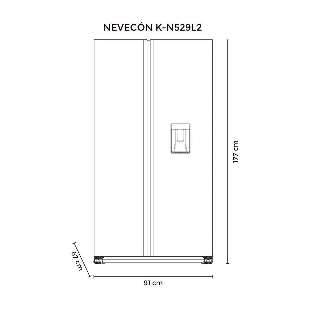 Nevecón Kalley Side By Side 529 Litros K-N529L2 Gris