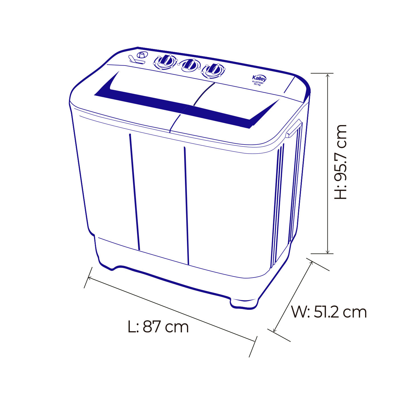Lavadora Kalleysemiacs13kg Kldt13, Blanco