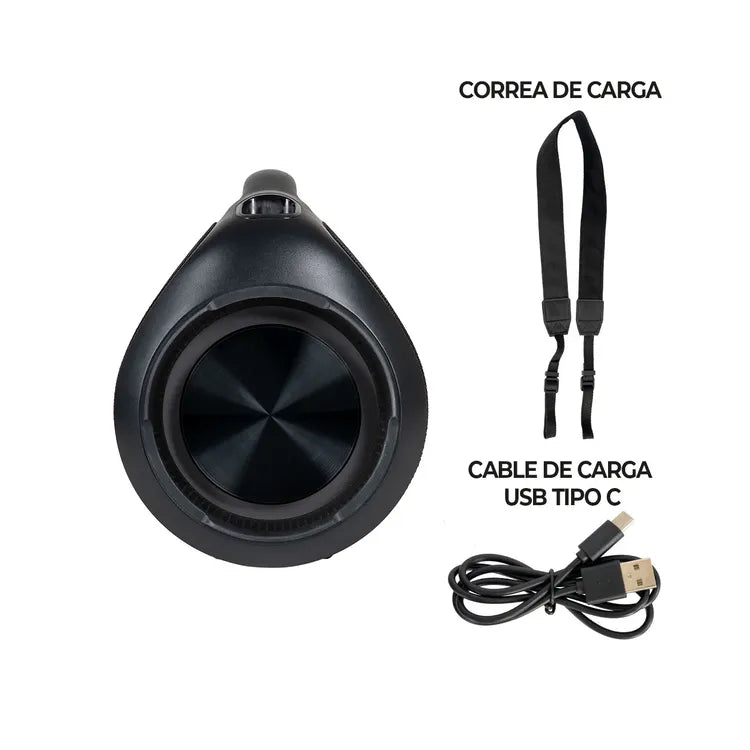 Parlante Kalley K-PBOOMPLUS, color Negro