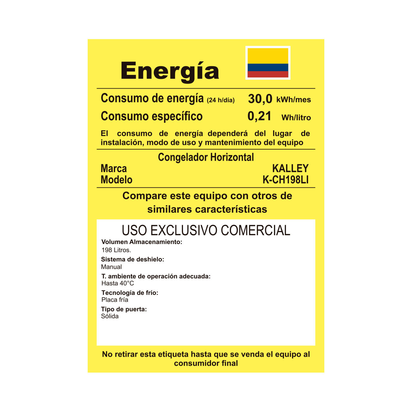 Congelador Horizontal Inverter Kalley Dual 198 Litros, Blanco