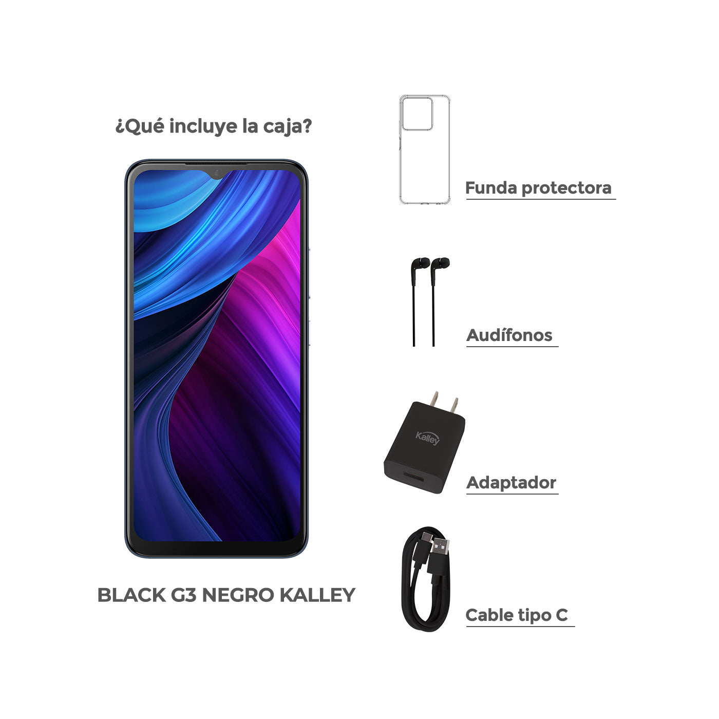 Celular Kalley Blackg3 128gb, Gris