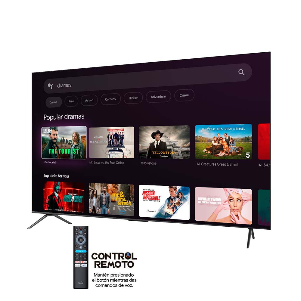 Televisor KALLEY 85 Pulgadas QLED 4K-UHD Smart TV Google 85GQ405