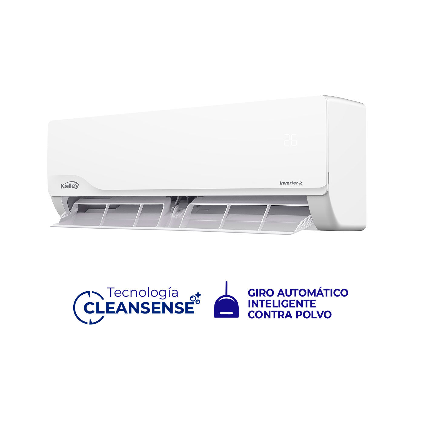 Aire acondicionado KALLEY 12.000BTU Tipo Split Inverter 115V K-A12D Blanco