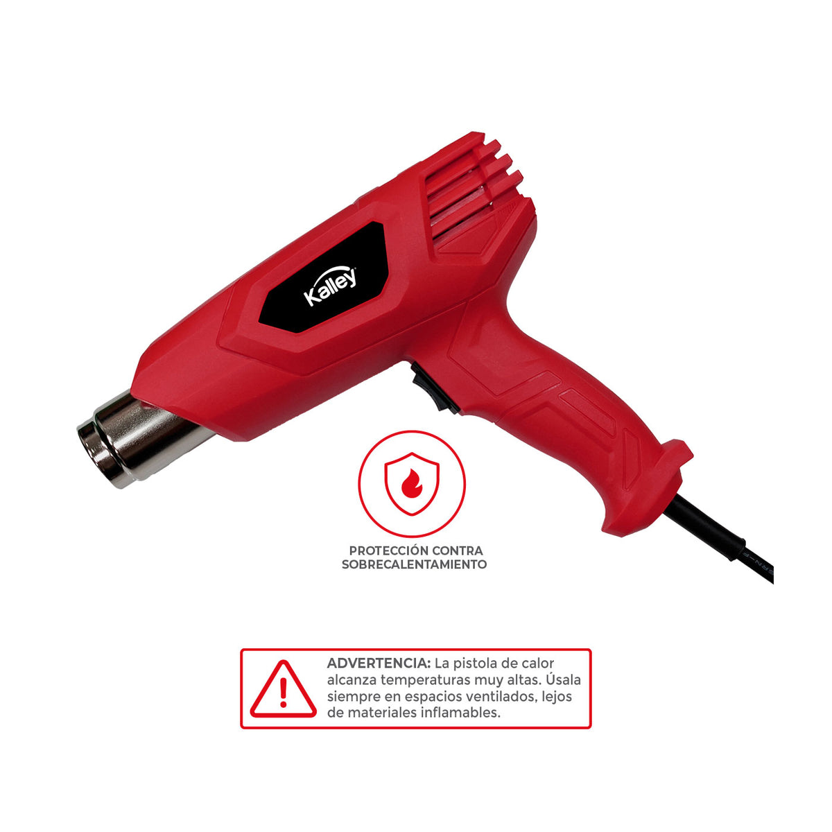 Pistola de Calor 1600W Kalley K-PC16, Rojo