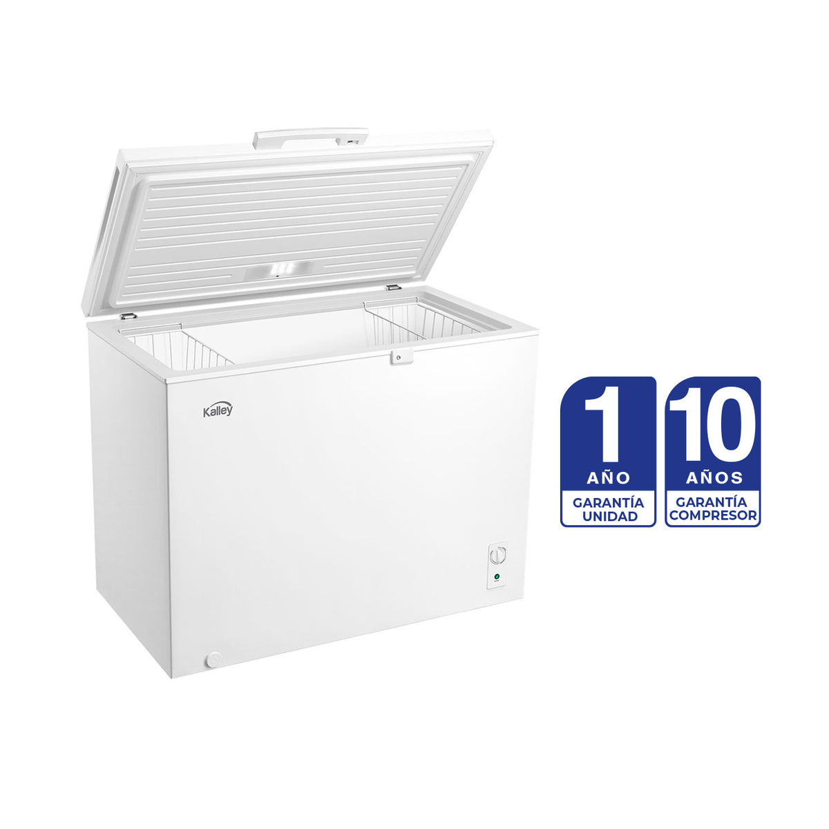 Congelador Horizontal Inverter Kalley 293Lt K-CH293LI, Blanco