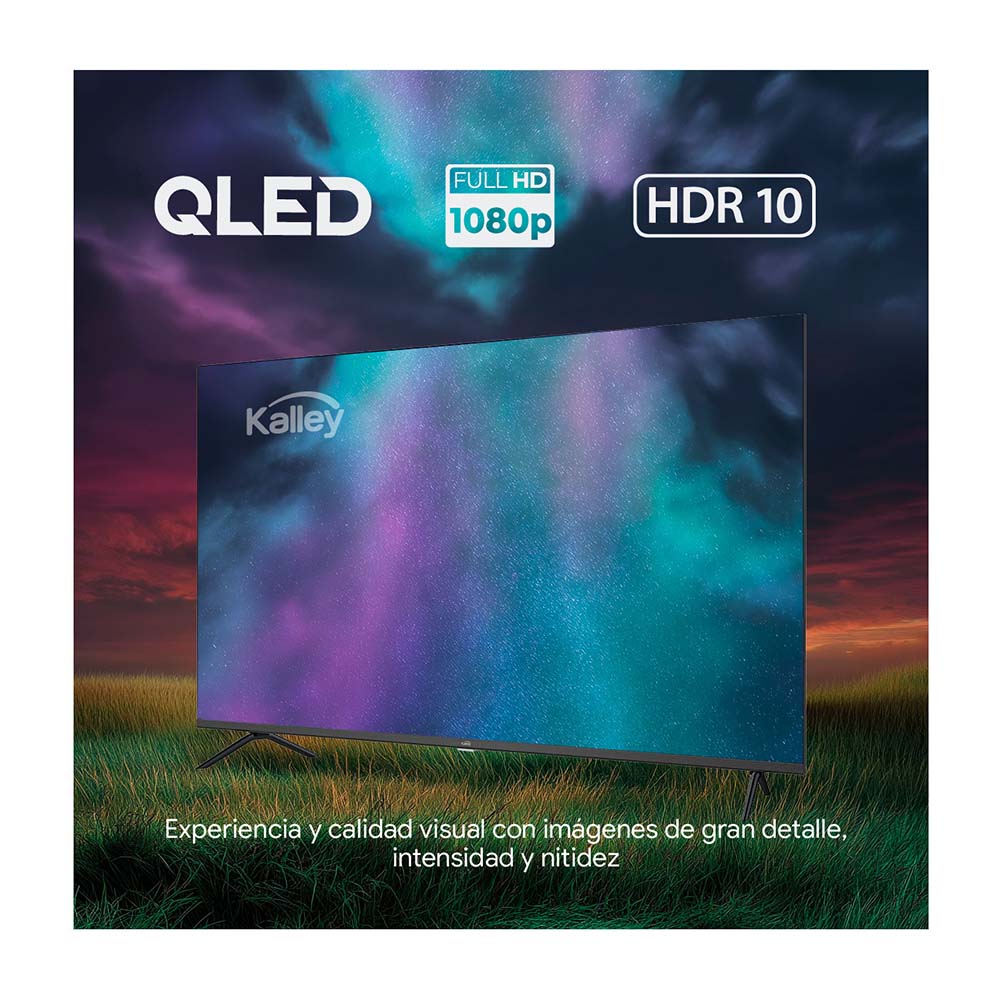 Televisor Kalley 40" Pulgadas 40GQ200 FHD QLED, Negro
