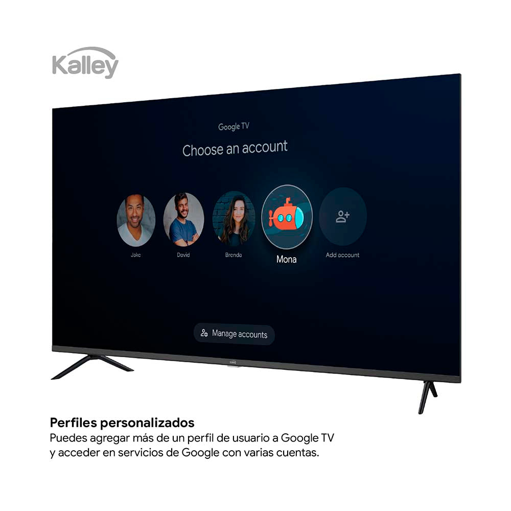Televisor Kalley 40" Pulgadas 40GQ200 FHD QLED, Negro