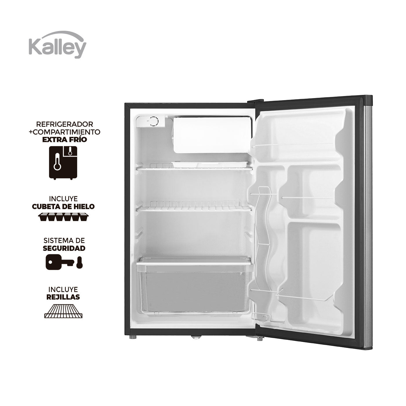 Minibar Kalley Frost una Puerta 124 Litros, Gris