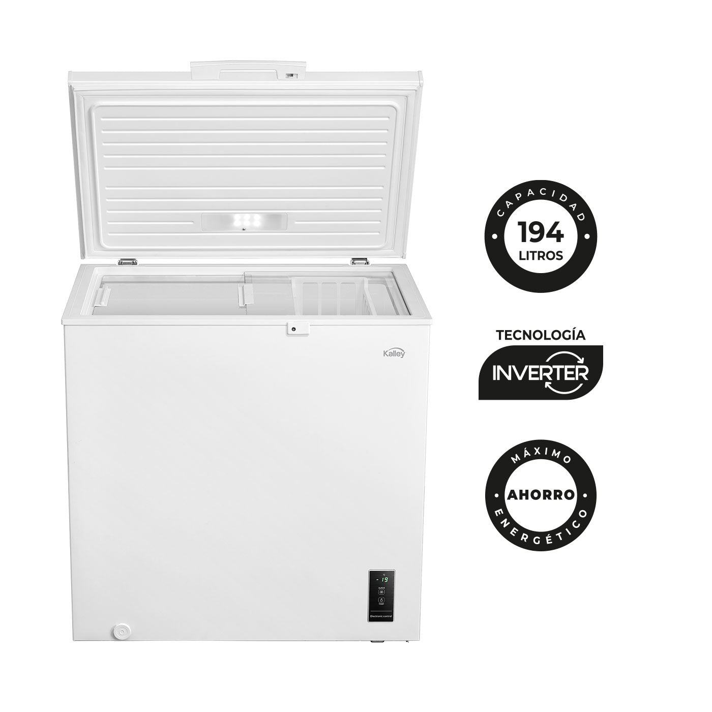 Congelador Horizontal Kalley Dual 194 Litros, Blanco