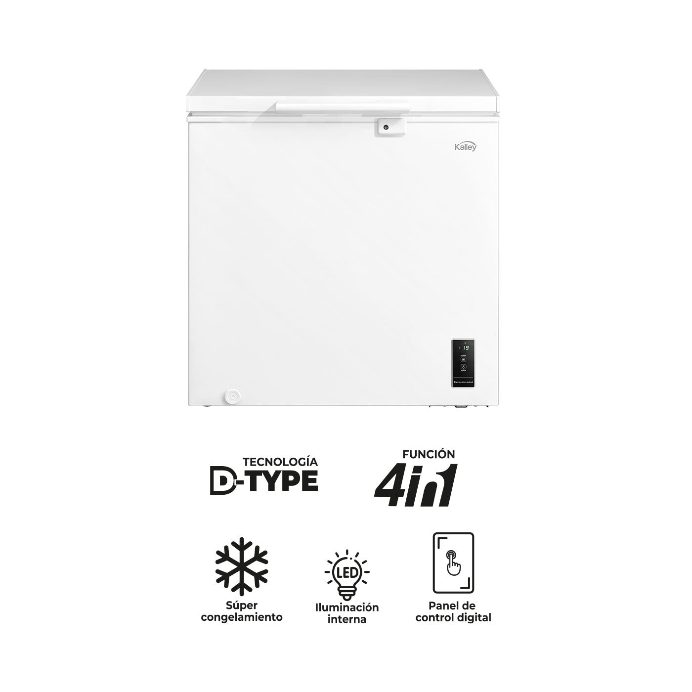 Congelador Horizontal Kalley Dual 194 Litros, Blanco