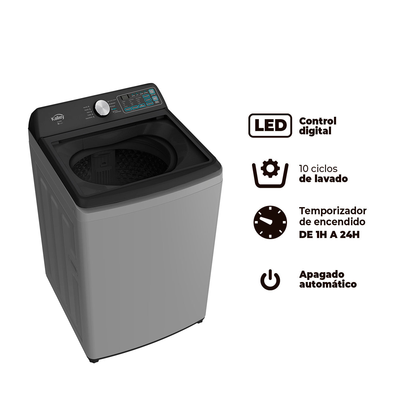 Lavadora Digital 22kg K-LD22g, Gris