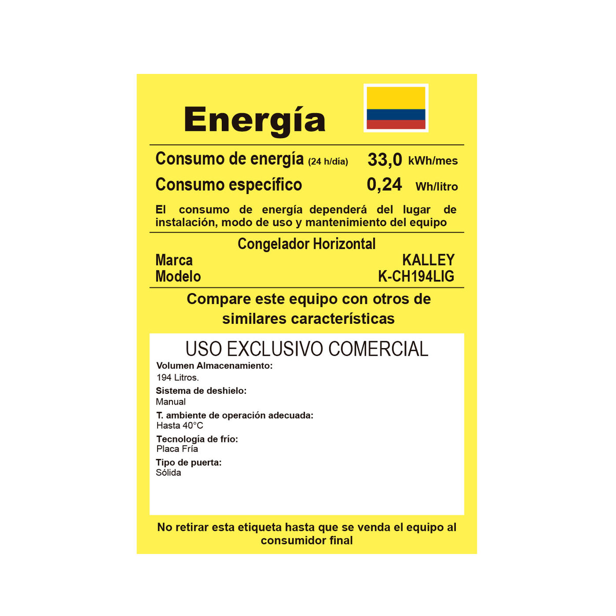 Congelador Horizontal Kalley 194Lt Control Digital y Puerta Deslizante De Vidrio, Gris