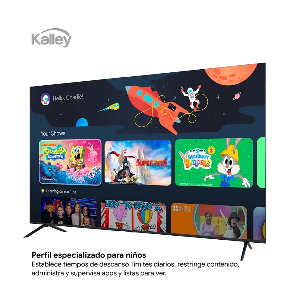 Televisor Kalley 75 Pulgadas QLED 4K-UHD Smart TV Google 75GQ415