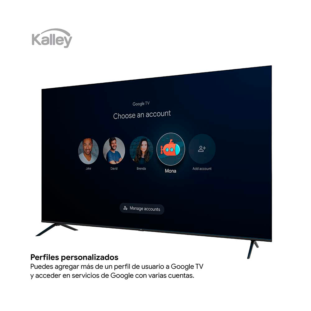Televisor Kalley 75 Pulgadas QLED 4K-UHD Smart TV Google 75GQ415