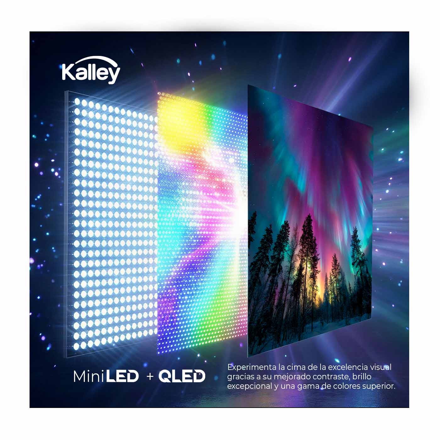 Televisor Kalley 98 Pulgadas QLED Gaming 4KUHD Miniled Smart TV Google, Negro