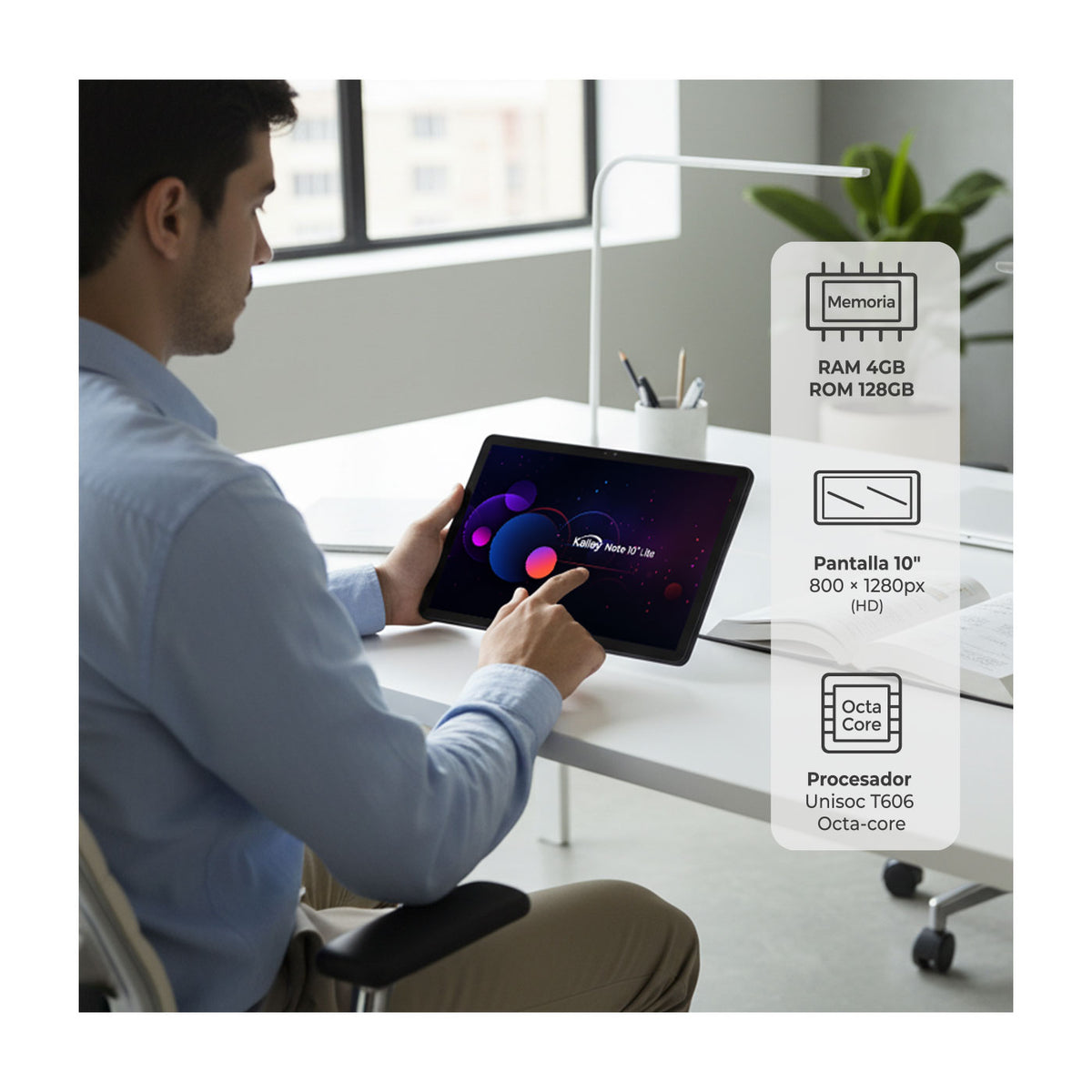 Tablet Kalley Note 10 Lite Pulgadas 128 GB, Negro