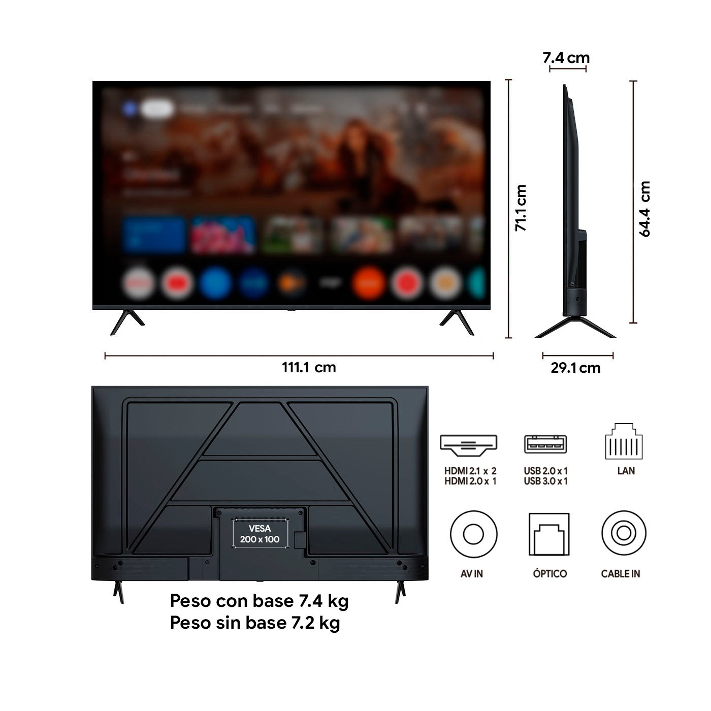 Televisor Kalley 50 Pulgadas Max Led  4K-UHD Smart TV Google 50G315A, Negro