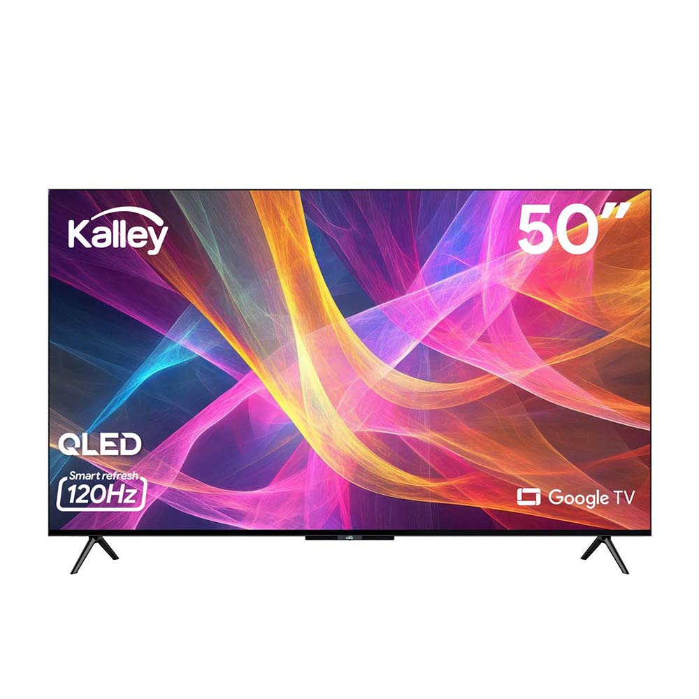 Televisor Kalley 50 pulgadas QLED 4K-UHD Smart TV Google 50GQ405A, Negro