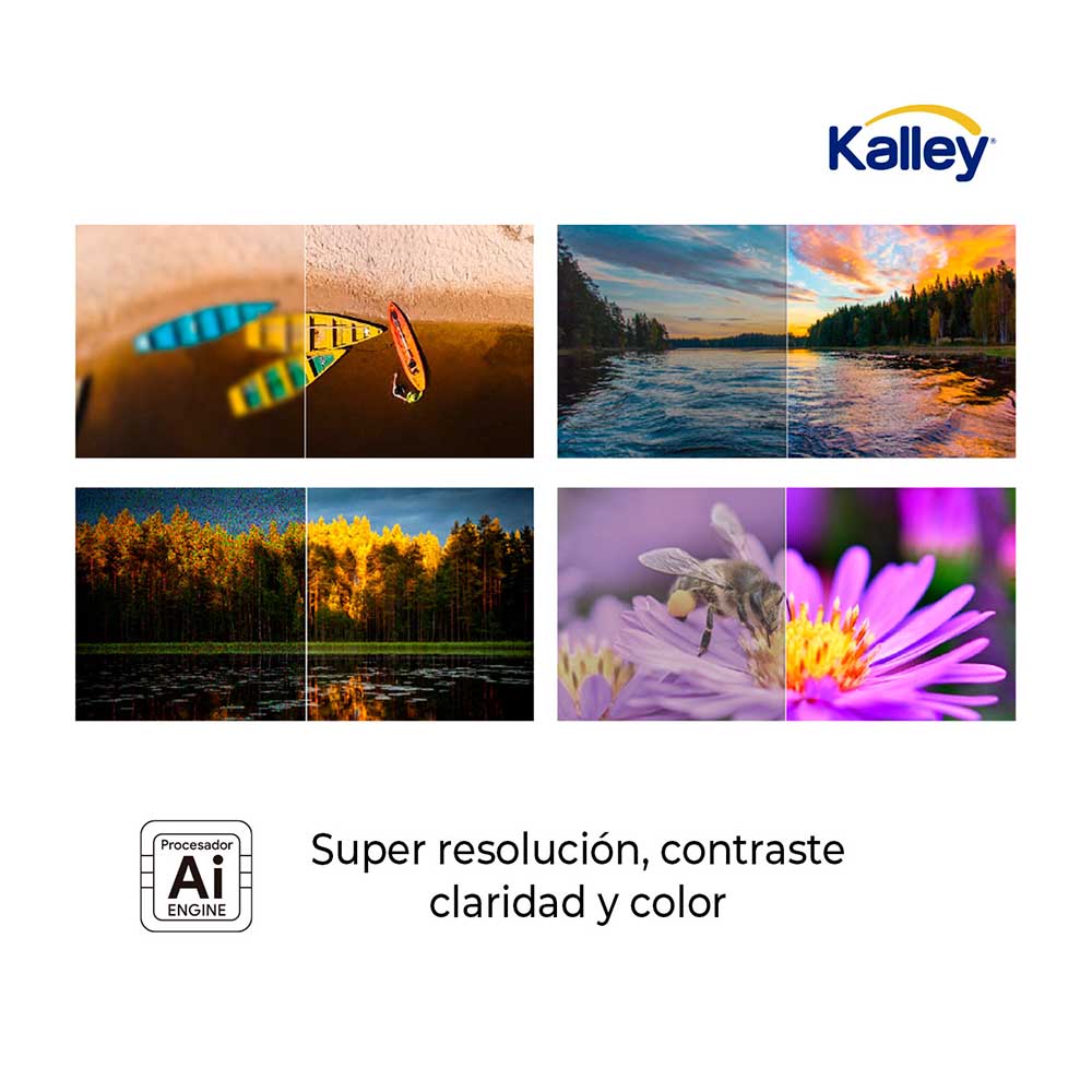 Televisor Kalley 50 pulgadas QLED 4K-UHD Smart TV Google 50GQ405A, Negro