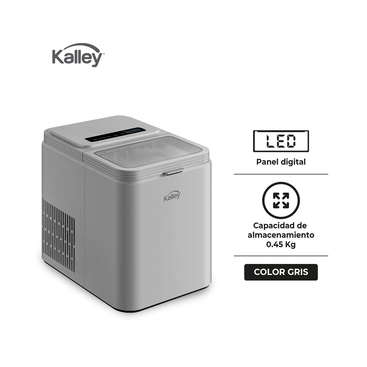 Fabricador De Hielo Kalley 12K KIM12, Gris