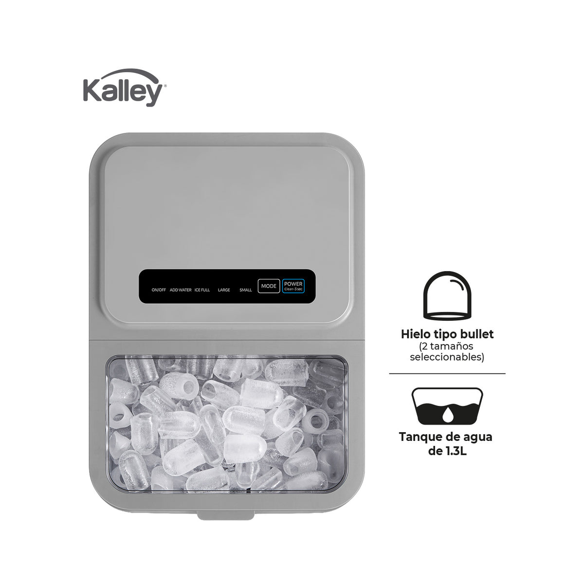 Fabricador De Hielo Kalley 12K KIM12, Gris