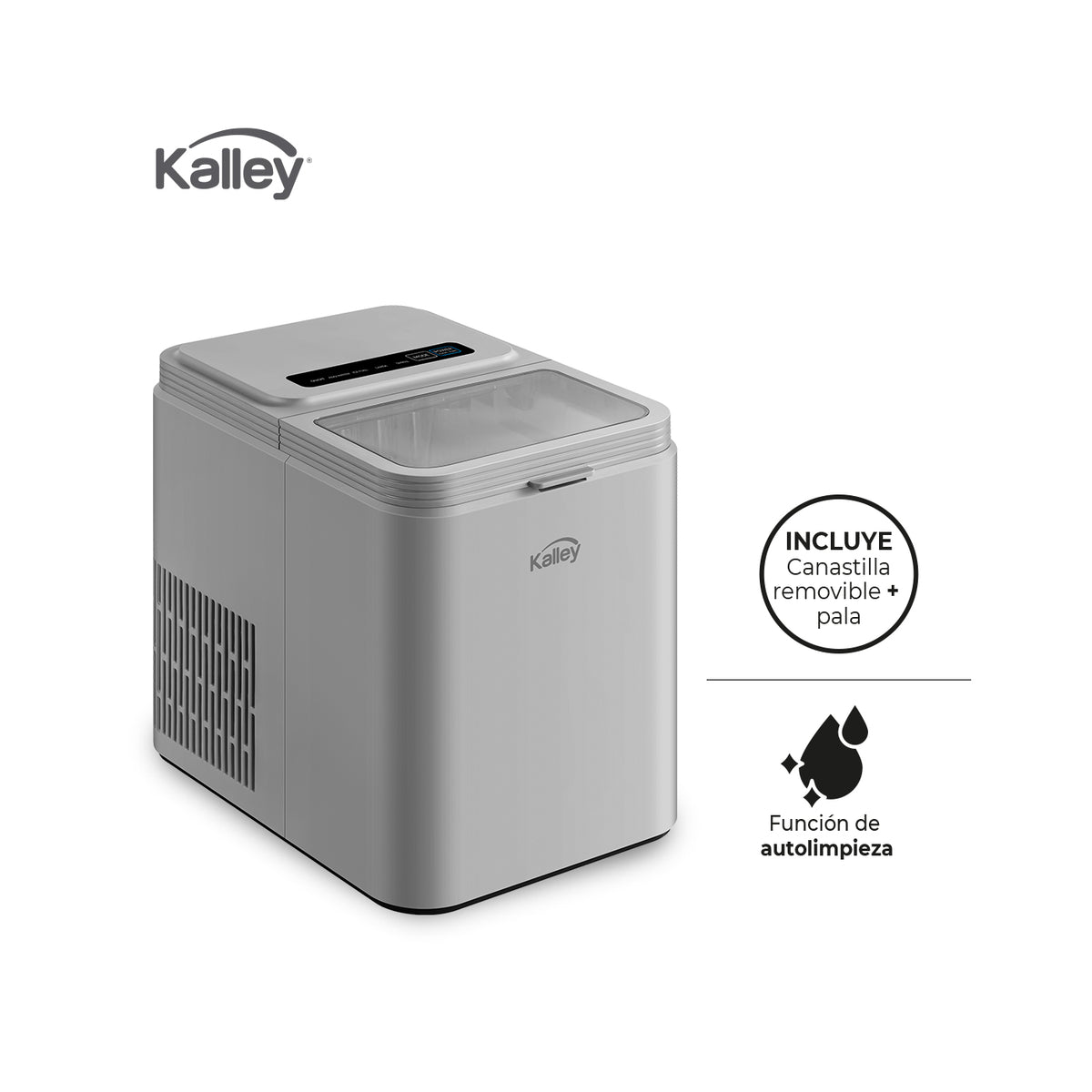 Fabricador De Hielo Kalley 12K KIM12, Gris