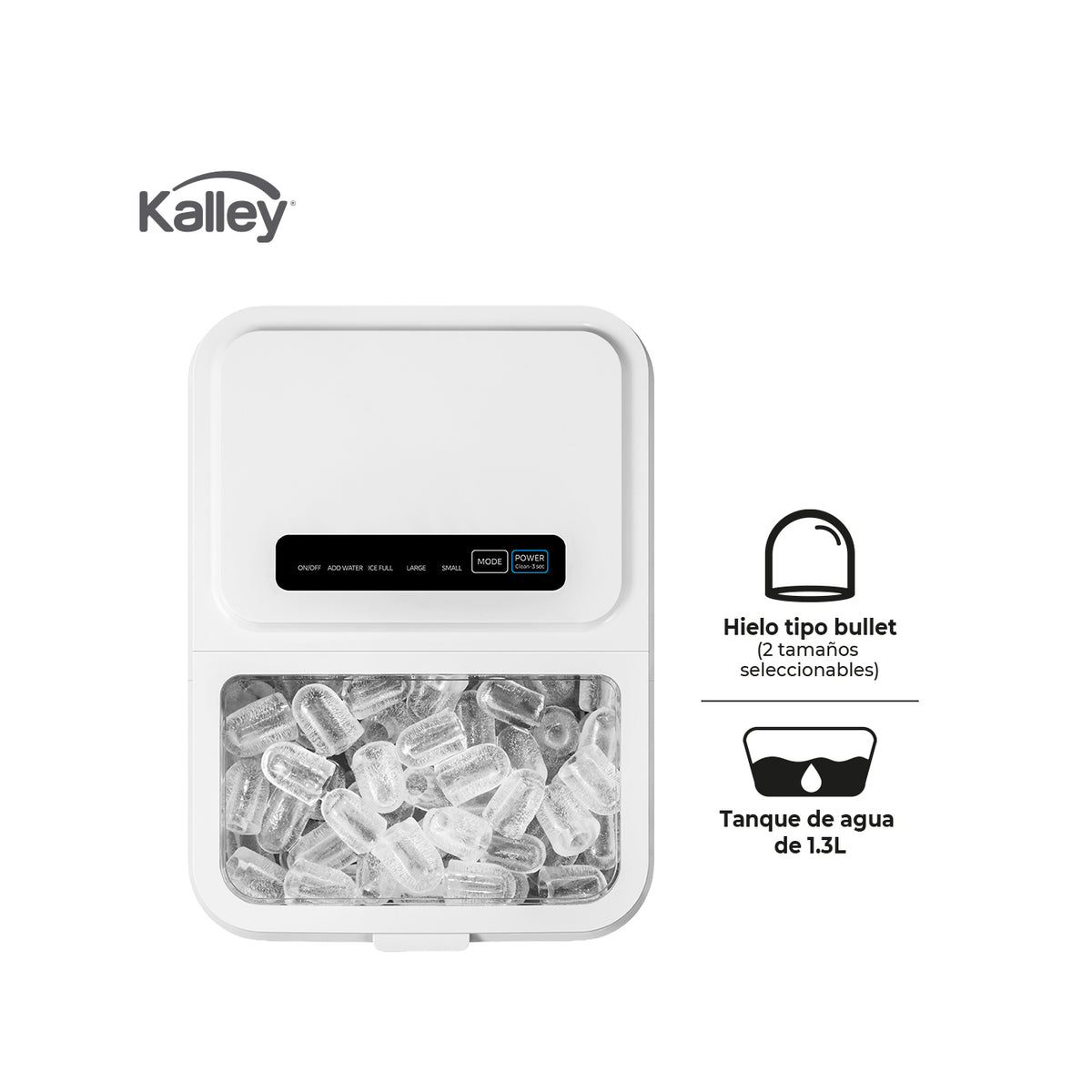 Fabricador De Hielo Kalley 12K KIM12, Blanco