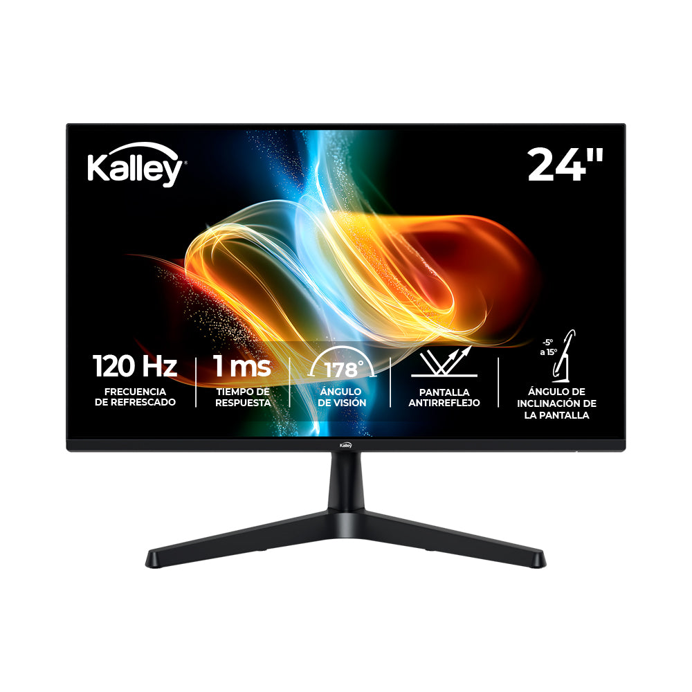 Monitor Kalley 24 Pulgadas FHD Plano, Negro