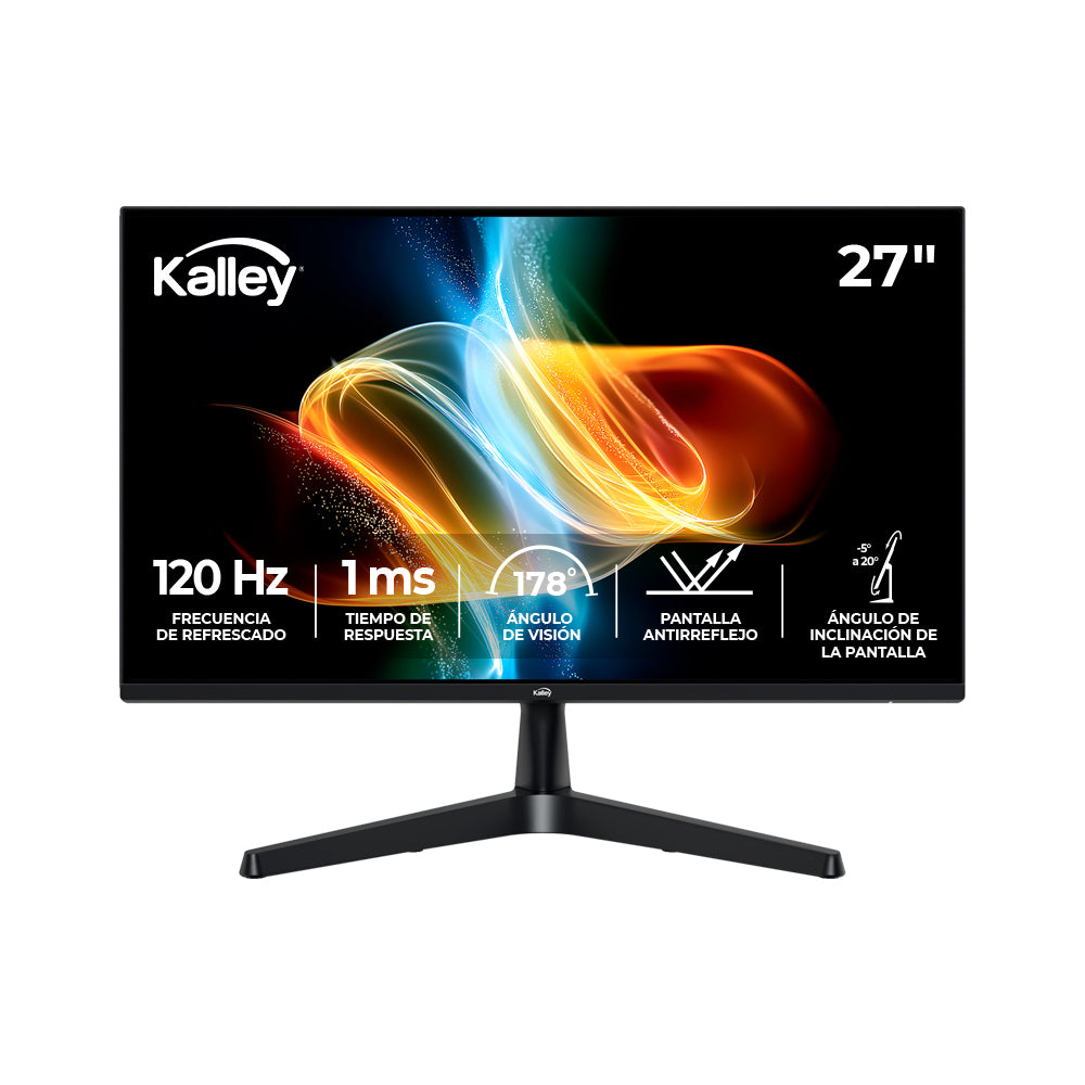 Monitor Kalley 27 Pulgadas K-M27F12 FHD Plano, Negro