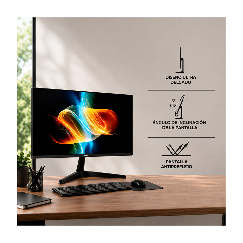 Monitor Kalley 27 Pulgadas K-M27F12 FHD Plano, Negro