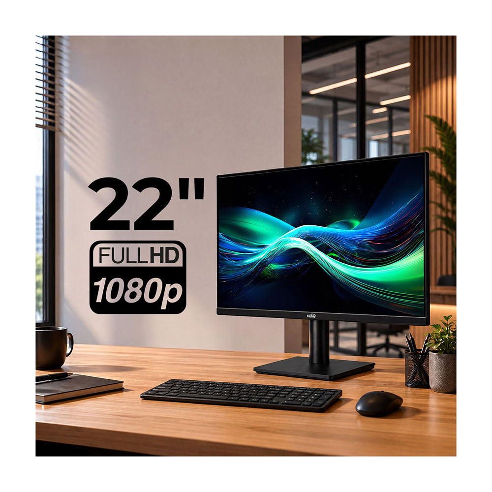 Monitor Kalley 22 Pulgadas M22FP2 FHD Plano, Negro
