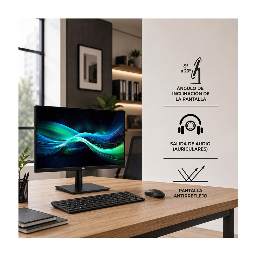 Monitor Kalley 22 Pulgadas M22FP2 FHD Plano, Negro